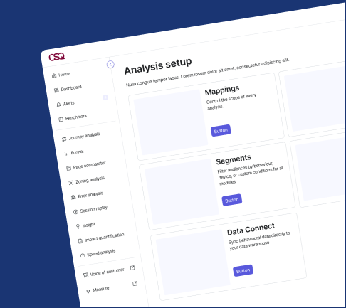 Analysis Setup Navigation